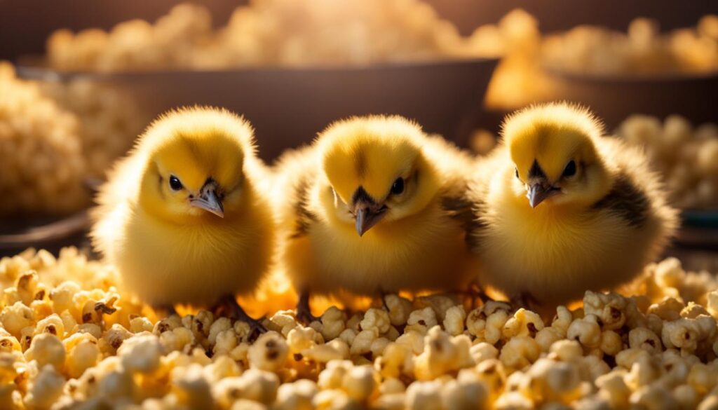 chicks and popcorn