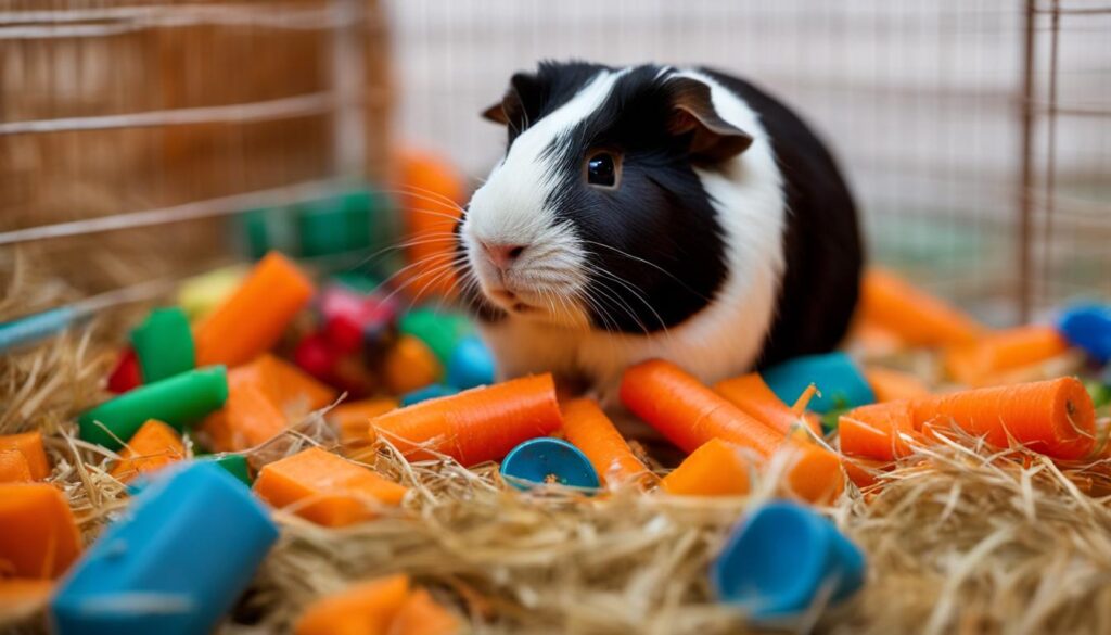 guinea pig eating a carrot