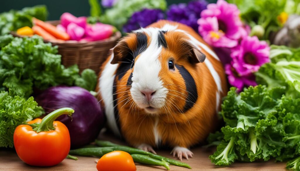 guinea pig eating vegetables