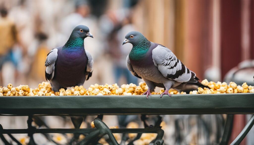 health effects of feeding popcorn to pigeons