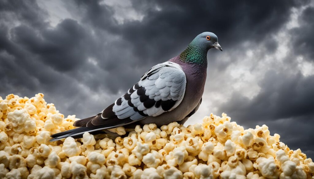 health effects of feeding popcorn to pigeons