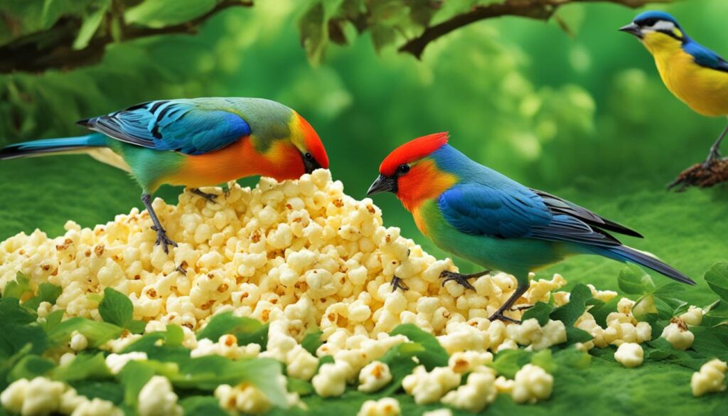 popcorn as a treat for birds