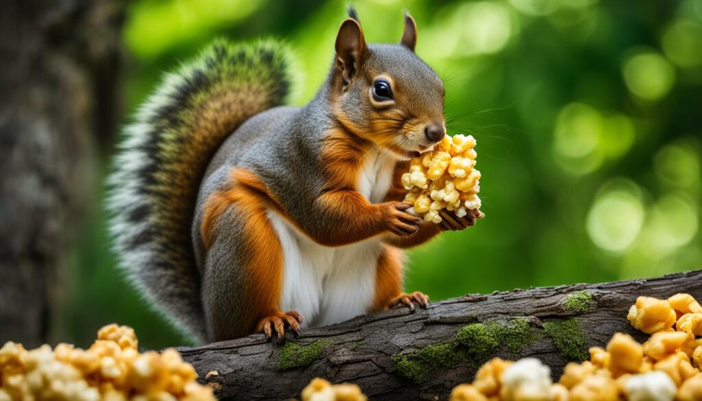 squirrel eating healthy food